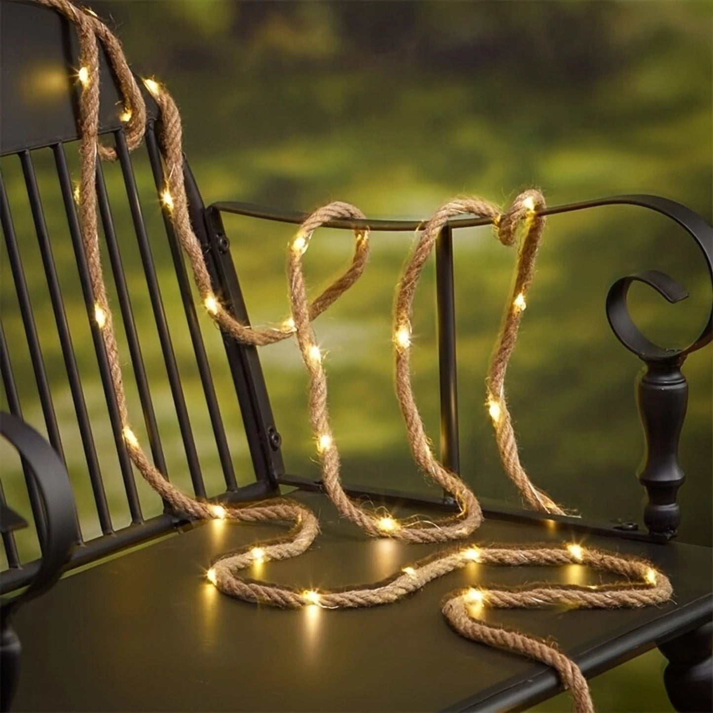 Solar Hemp Rope Light, 100 LED, 5m, IP65, Solar, Outdoor Garden Light