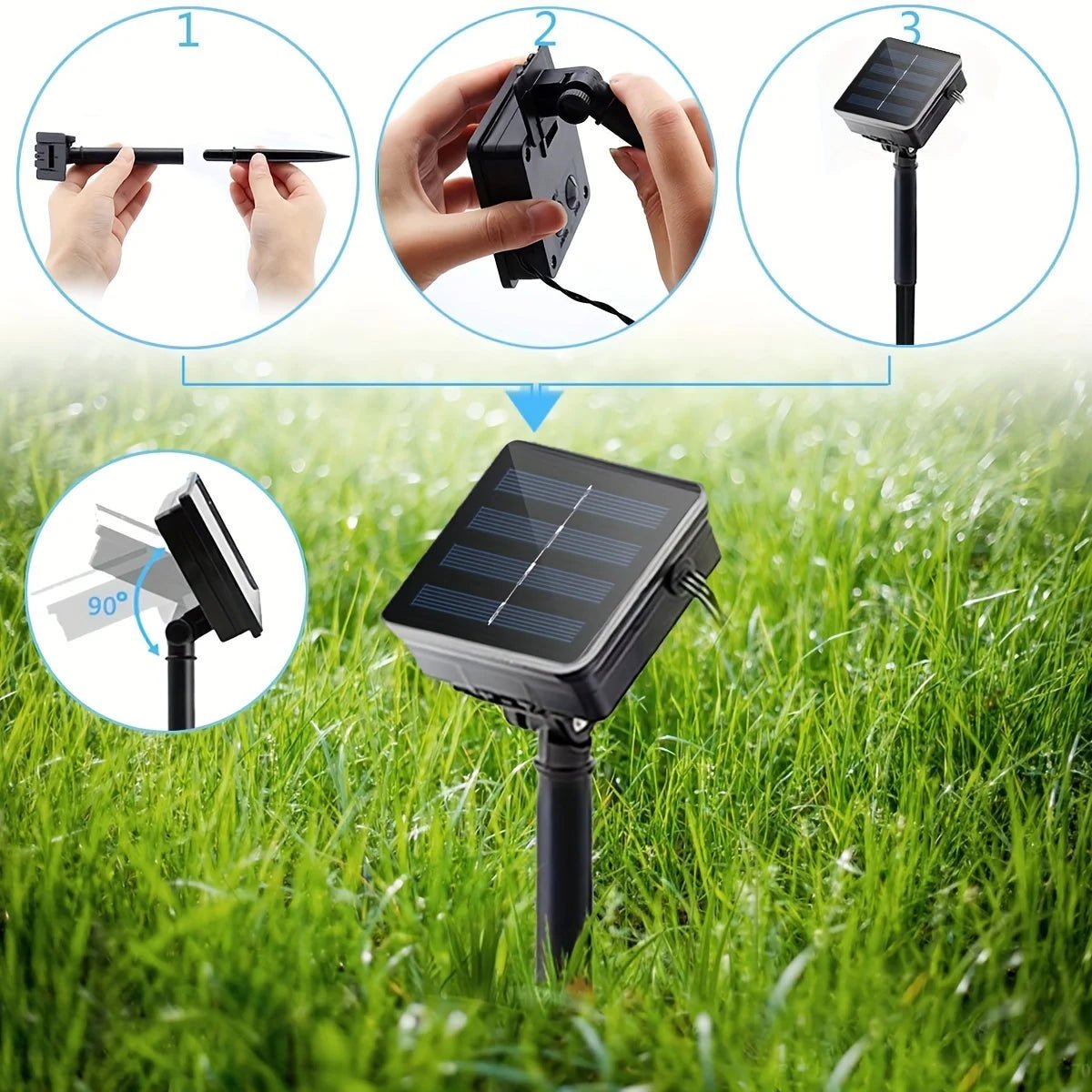 Solar Hemp Rope Light, 100 LED, 5m, IP65, Solar, Outdoor Garden Light