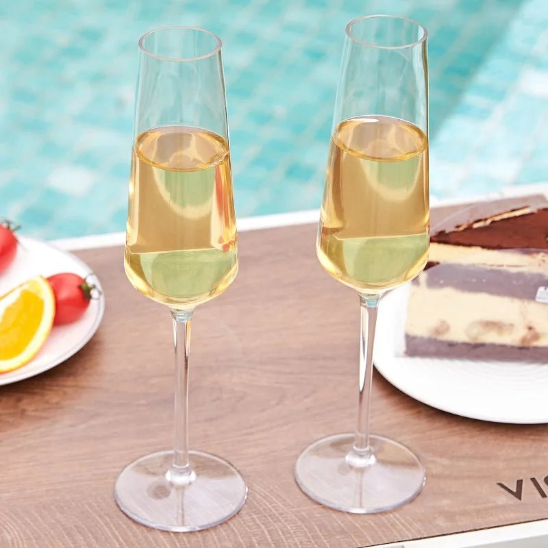 Champagne Flute Unbreakable Tritan Acrylic 4-Pc Set Outdoor