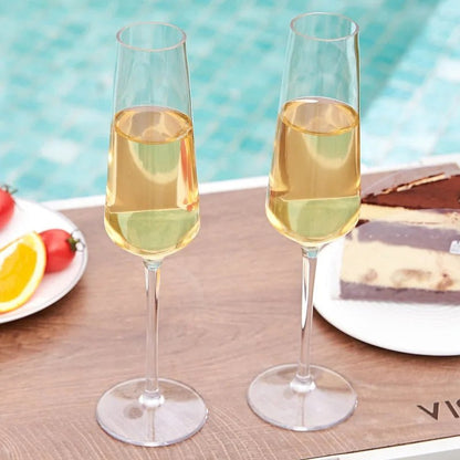 Champagne Flute Unbreakable Tritan Acrylic 4-Pc Set Outdoor