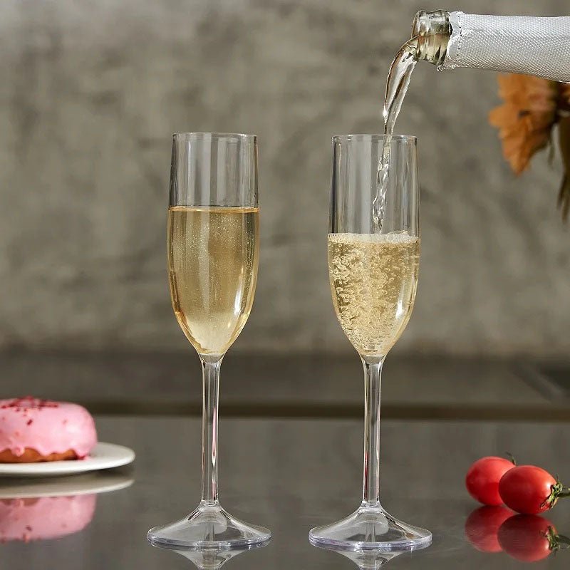 Champagne Flute Unbreakable Tritan Acrylic 4-Pc Set Outdoor