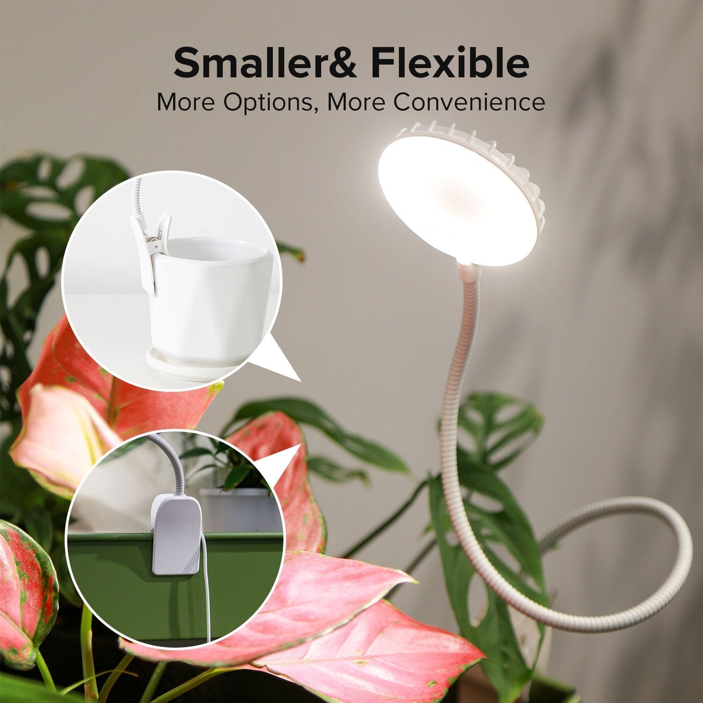 Pot Clip LED Grow Light, 12W Full Spectrum, Indoor Plant