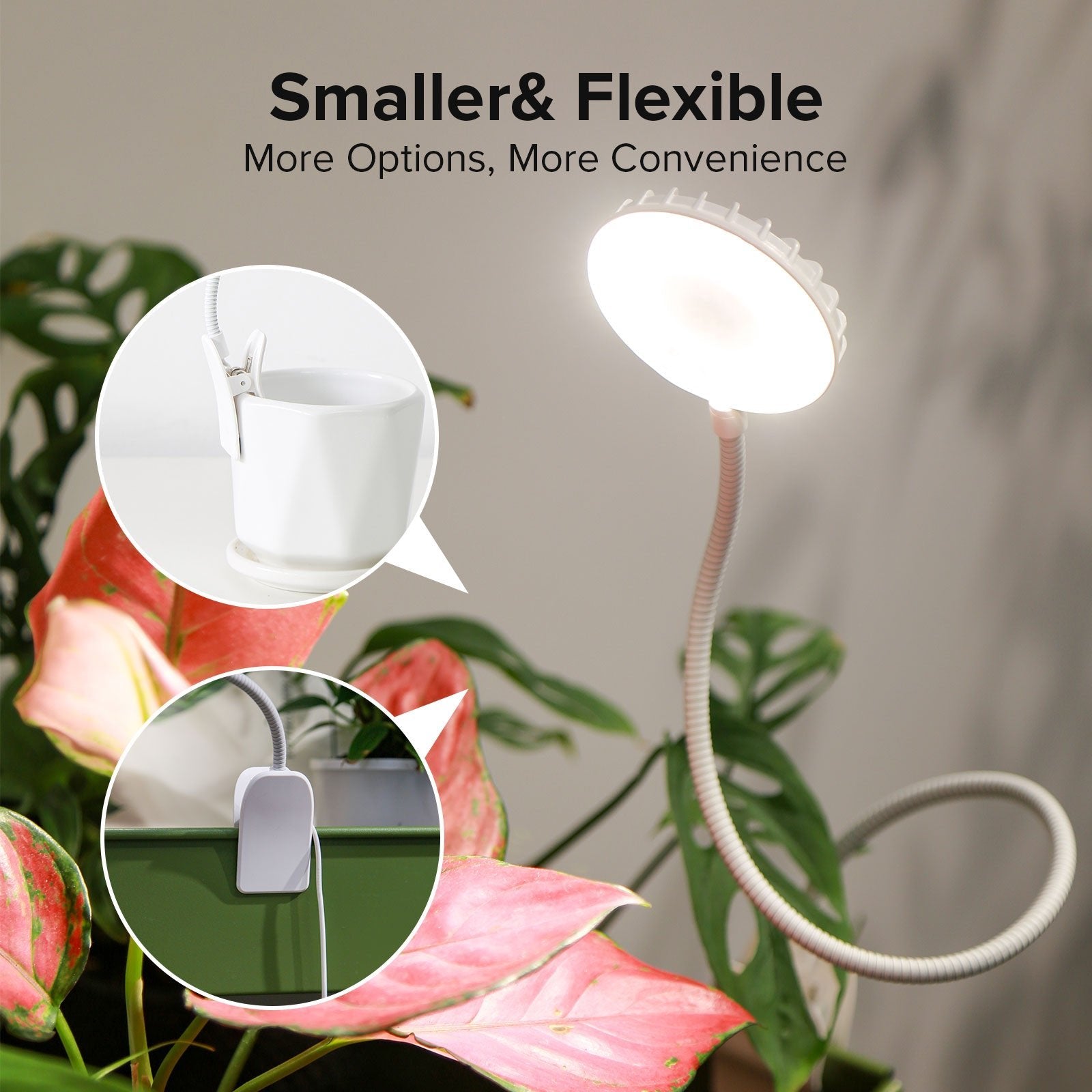 Pot Clip LED Grow Light, 12W Full Spectrum, Indoor Plant