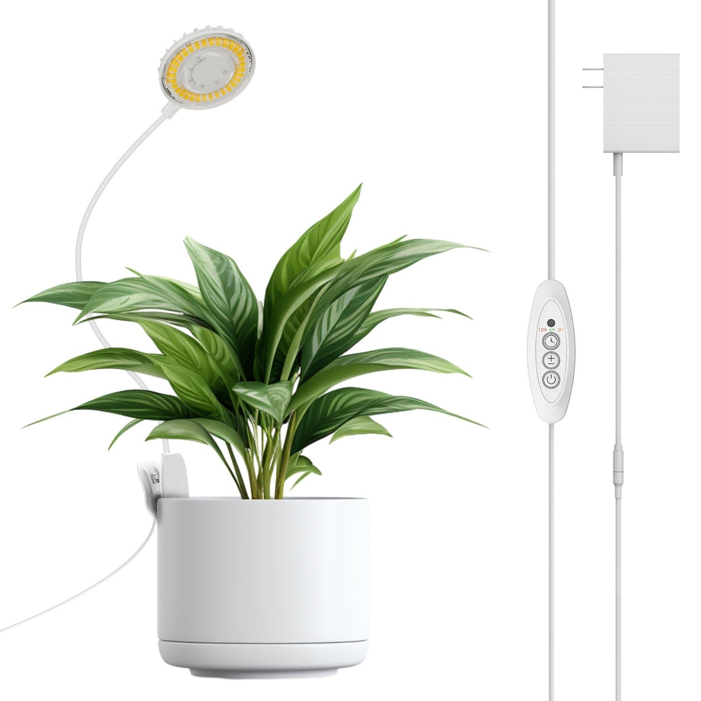 Pot Clip LED Grow Light, 12W Full Spectrum, Indoor Plant
