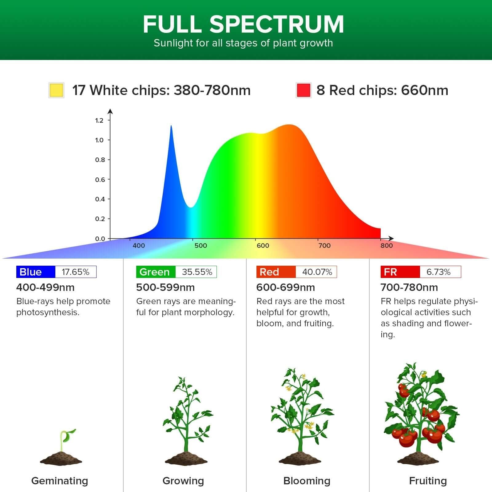 BR20 LED Grow Light, 12W, E26 Full Spectrum Plant Bulb