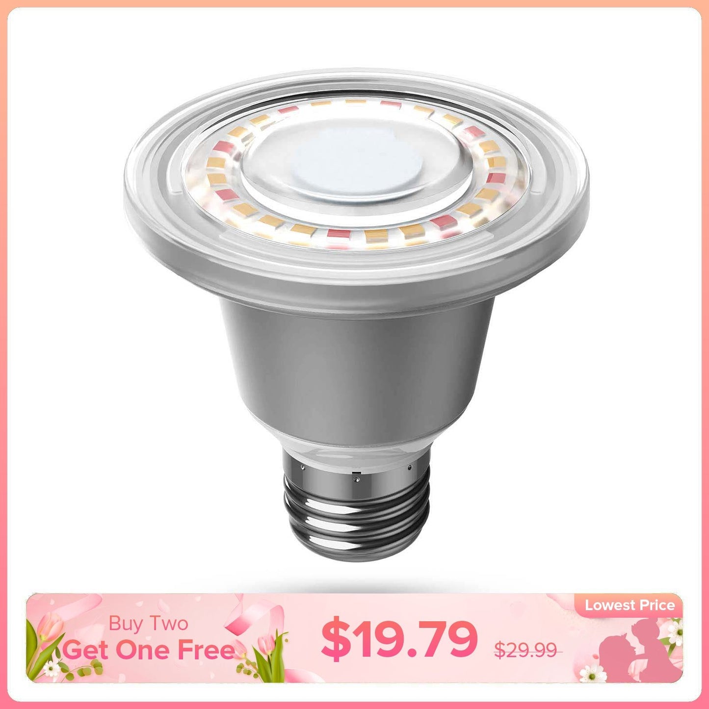 BR20 LED Grow Light, 12W, E26 Full Spectrum Plant Bulb