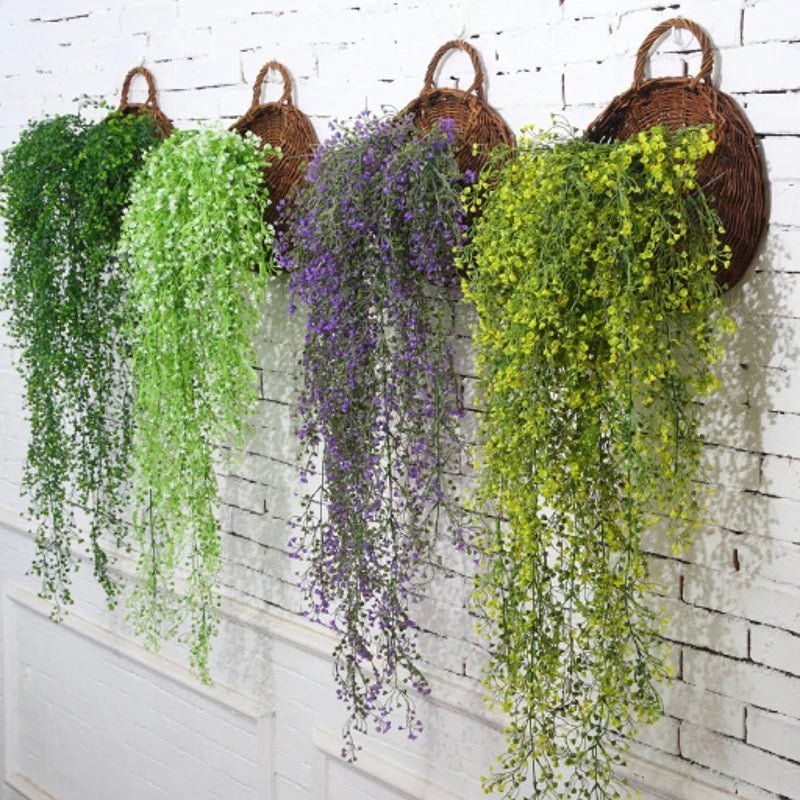 Rattan Hanging Wall Planter Handwoven Indoor