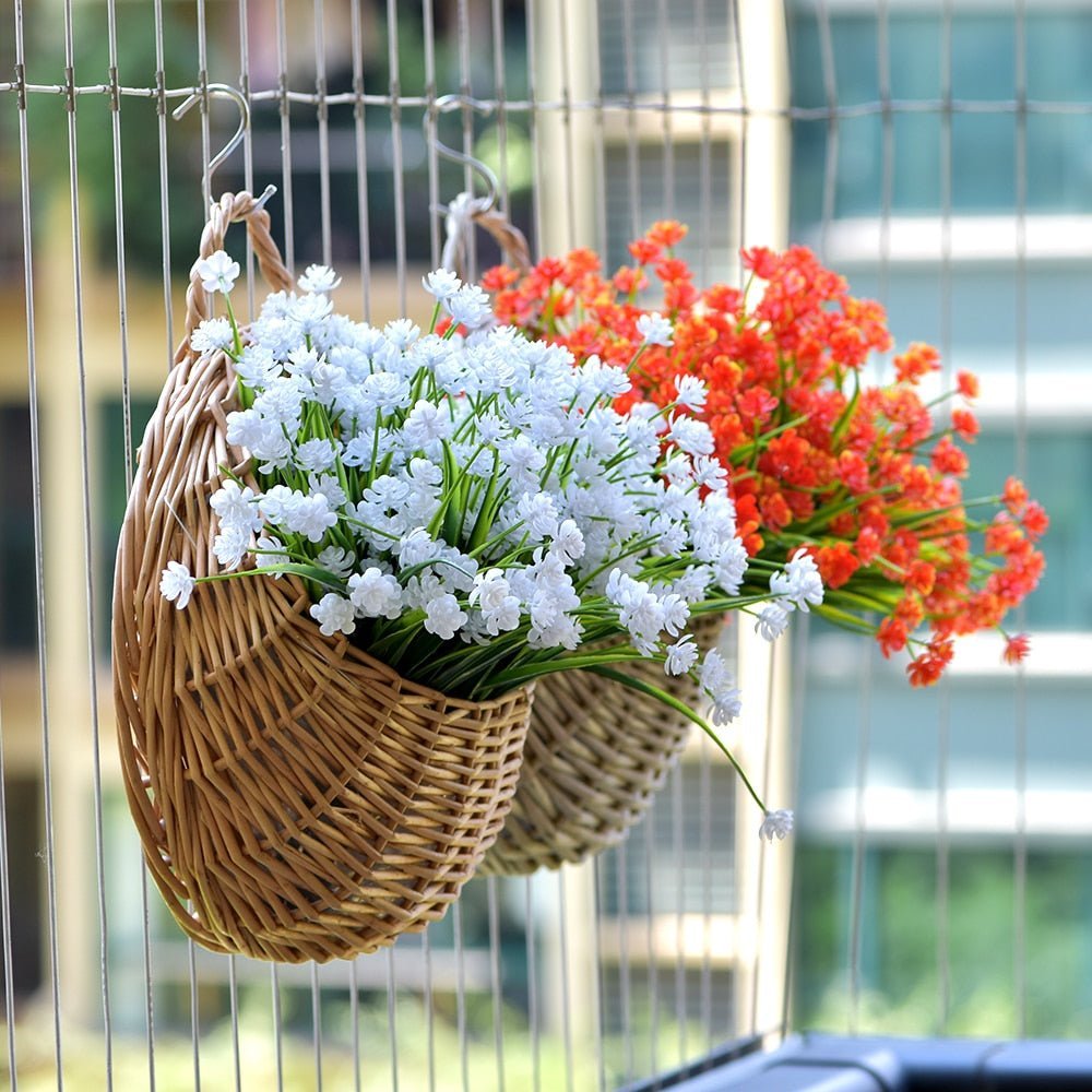 Rattan Hanging Wall Planter Handwoven Indoor