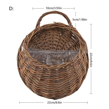 Rattan Hanging Wall Planter Handwoven Indoor