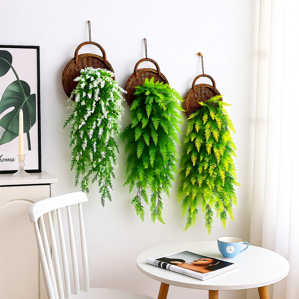 Rattan Hanging Wall Planter Handwoven Indoor