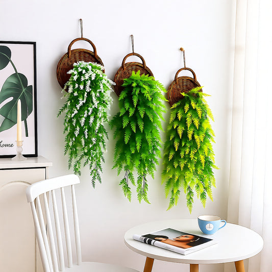 Rattan Hanging Wall Planter Handwoven Indoor
