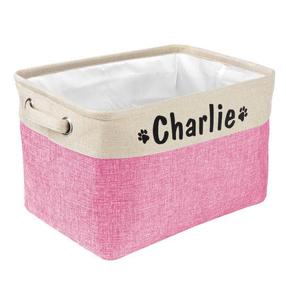 Dog Toy Basket Personalized Canvas Storage