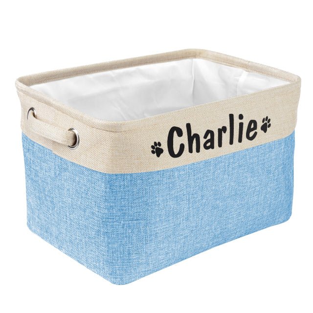 Dog Toy Basket Personalized Canvas Storage