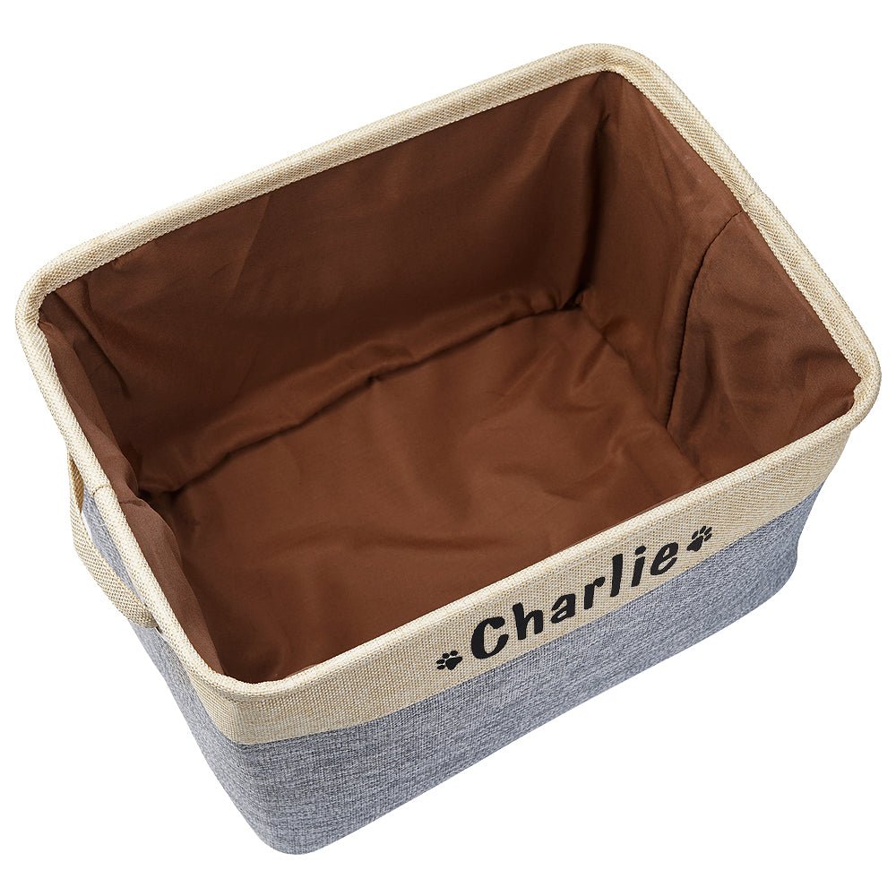 Dog Toy Basket Personalized Canvas Storage