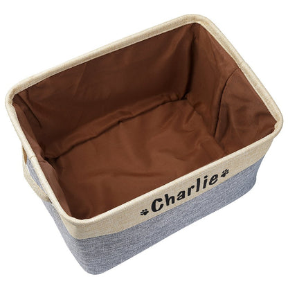 Dog Toy Basket Personalized Canvas Storage