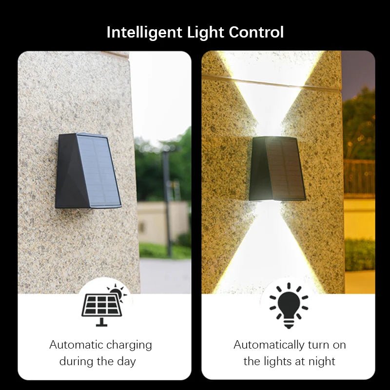 LED Wall Light, Solar, Dusk-to-Dawn, IP44, Wireless, Outdoor