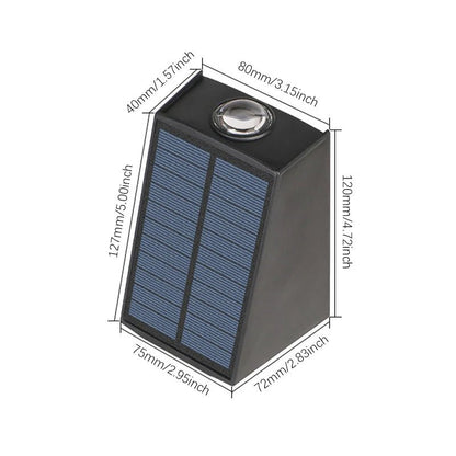 LED Wall Light, Solar, Dusk-to-Dawn, IP44, Wireless, Outdoor