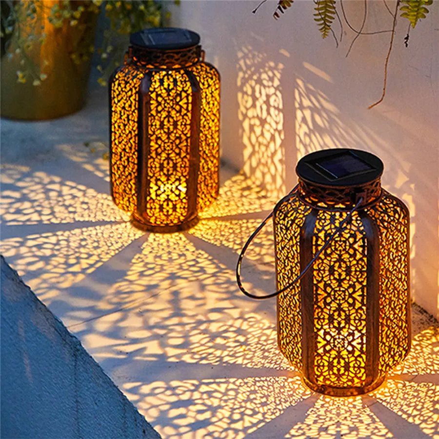 Solar Art Deco Lantern, Outdoor Garden Lighting