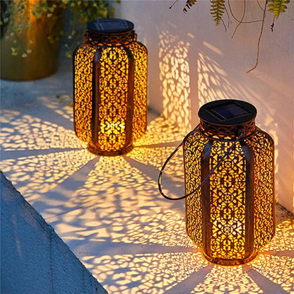 Solar Art Deco Lantern, Outdoor Garden Lighting