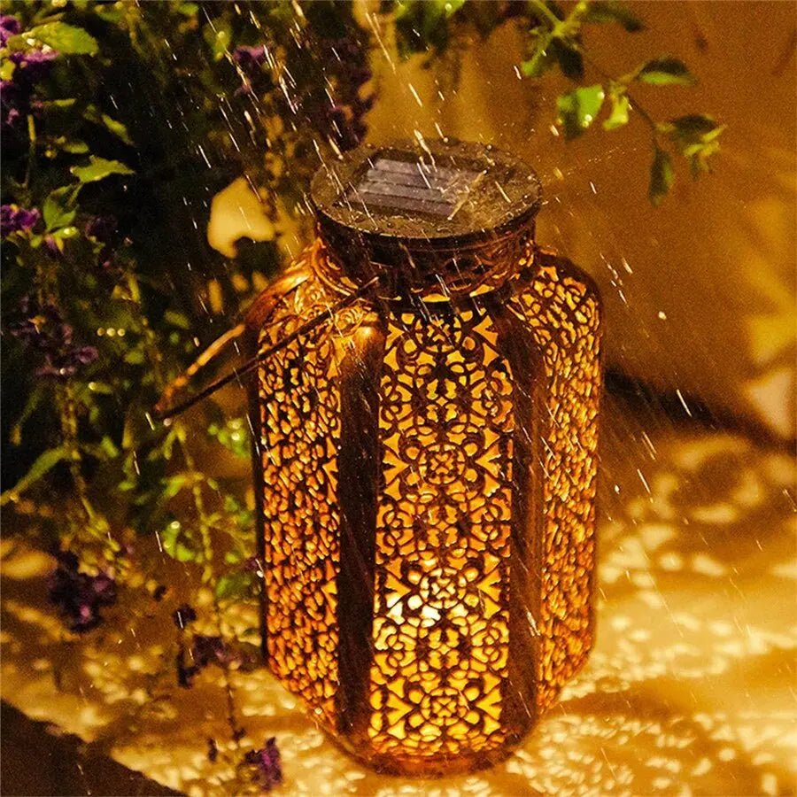 Solar Art Deco Lantern, Outdoor Garden Lighting