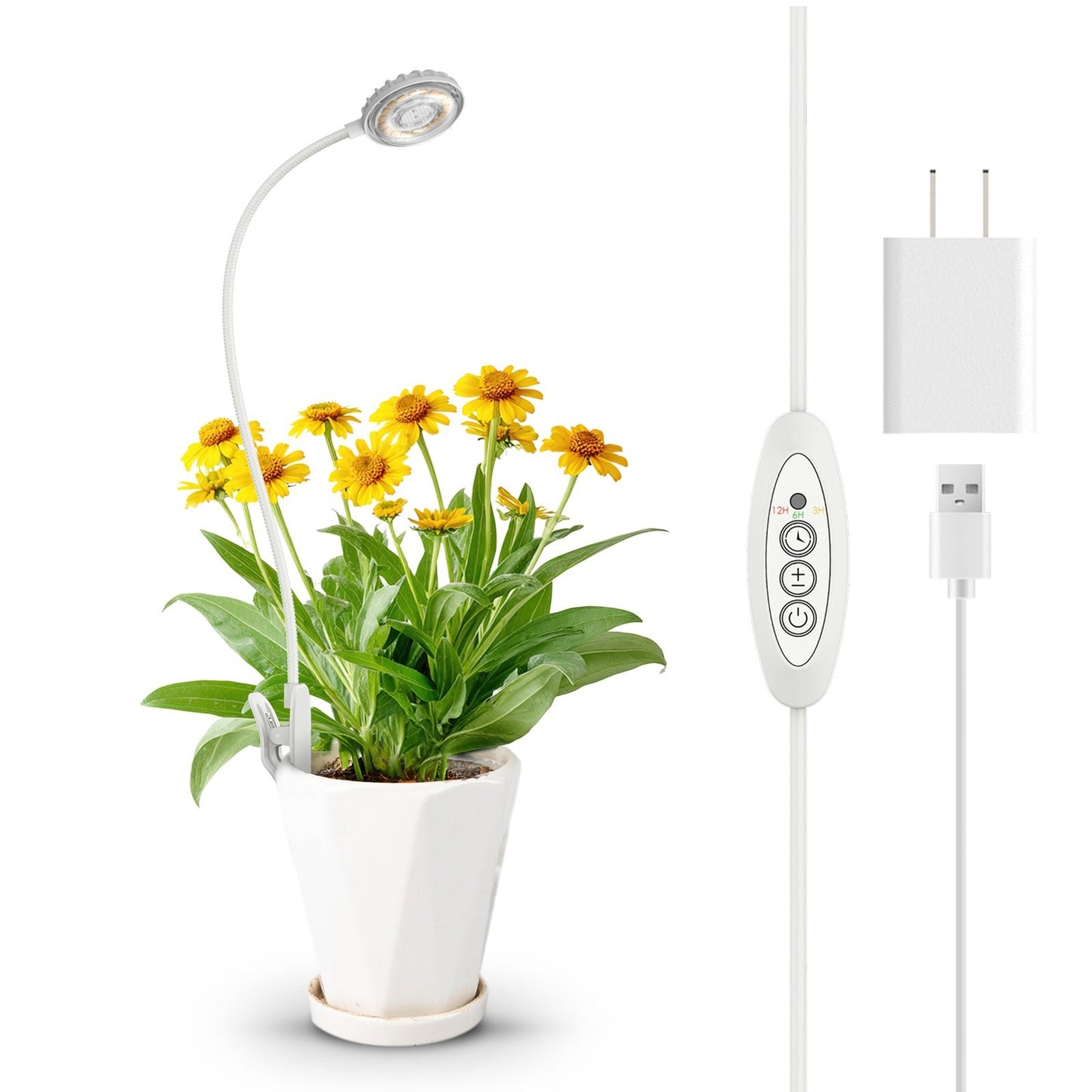 7W LED Grow Light, Pot Clip, Full Spectrum Plant Bulb
