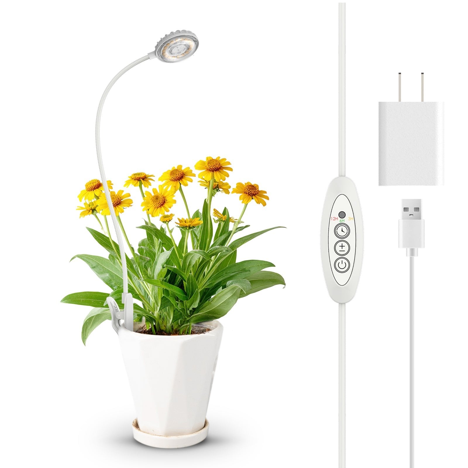 7W LED Grow Light, Pot Clip, Full Spectrum Plant Bulb