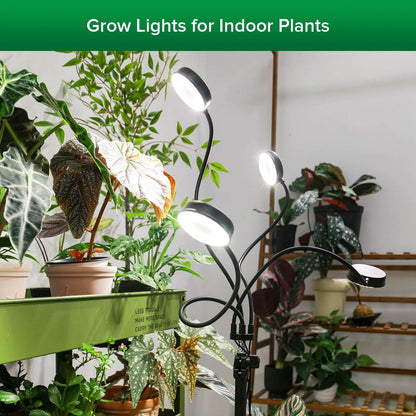 Grow Light, 40W 4-Head, Full Spectrum, Tripod Stand, Remote, Plant