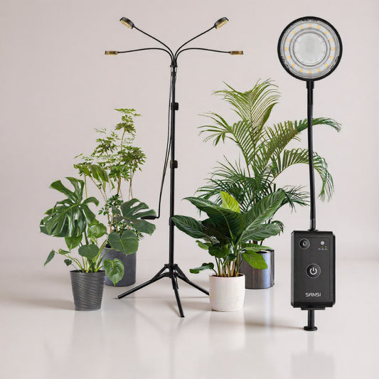 Grow Light, 40W 4-Head, Full Spectrum, Tripod Stand, Remote, Plant