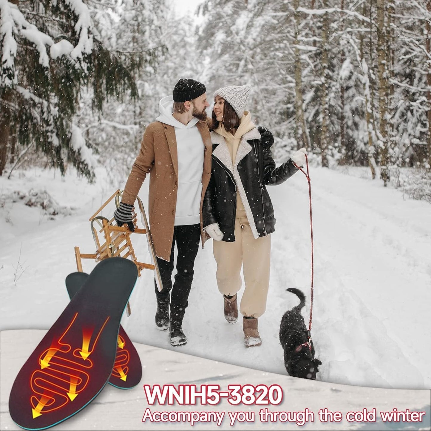 Heated Insoles, Wireless Rechargeable 10H, Universal Fit, Cold Weather