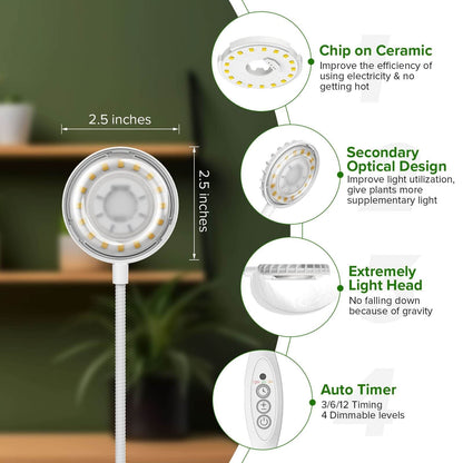 LED Grow Light, 10W, Pot Clip, Full Spectrum Indoor Plant