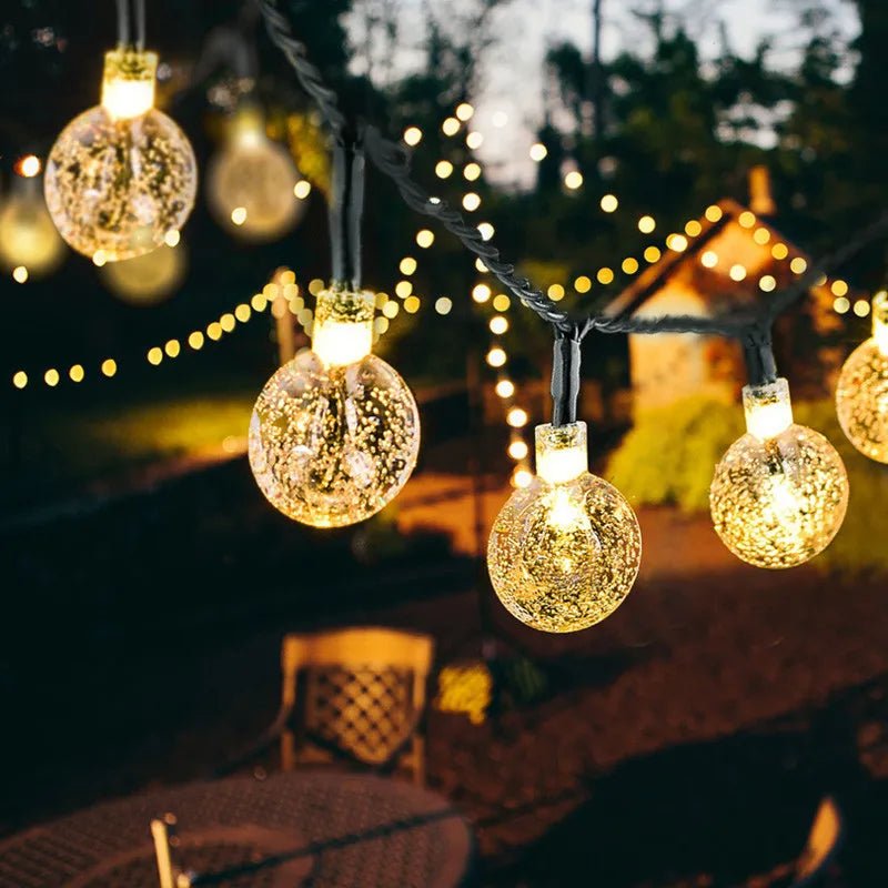 Solar Twinkle LED String Lights, 30ft, IP65, Outdoor