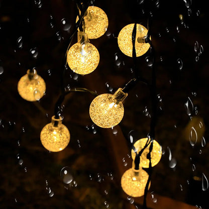 Solar Twinkle LED String Lights, 30ft, IP65, Outdoor