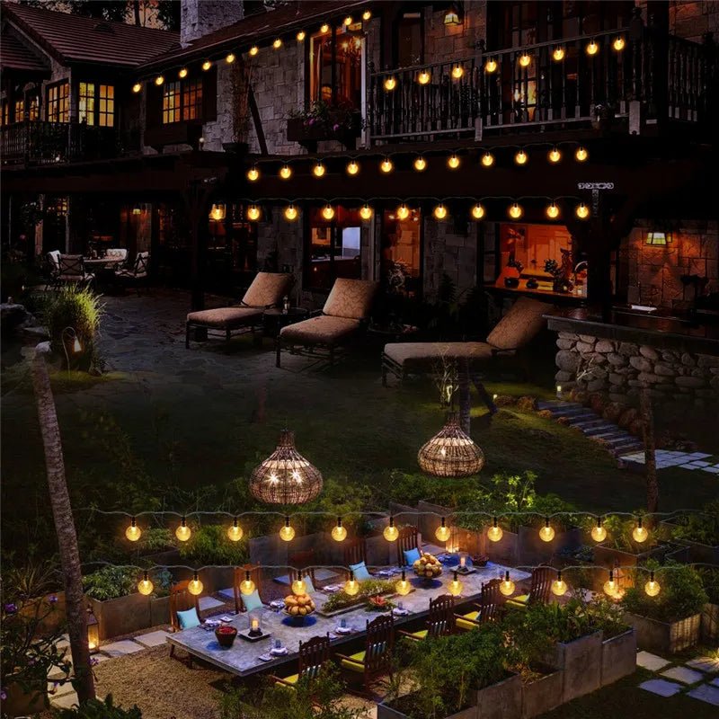 Solar Twinkle LED String Lights, 30ft, IP65, Outdoor