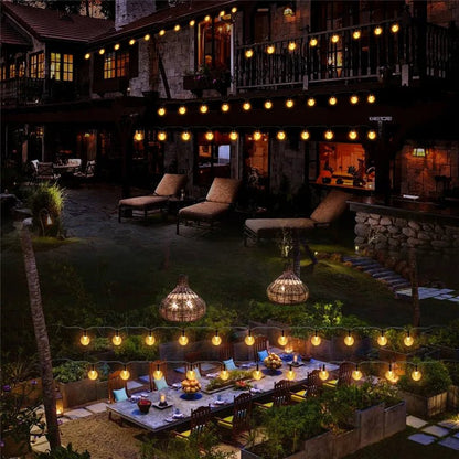 Solar Twinkle LED String Lights, 30ft, IP65, Outdoor