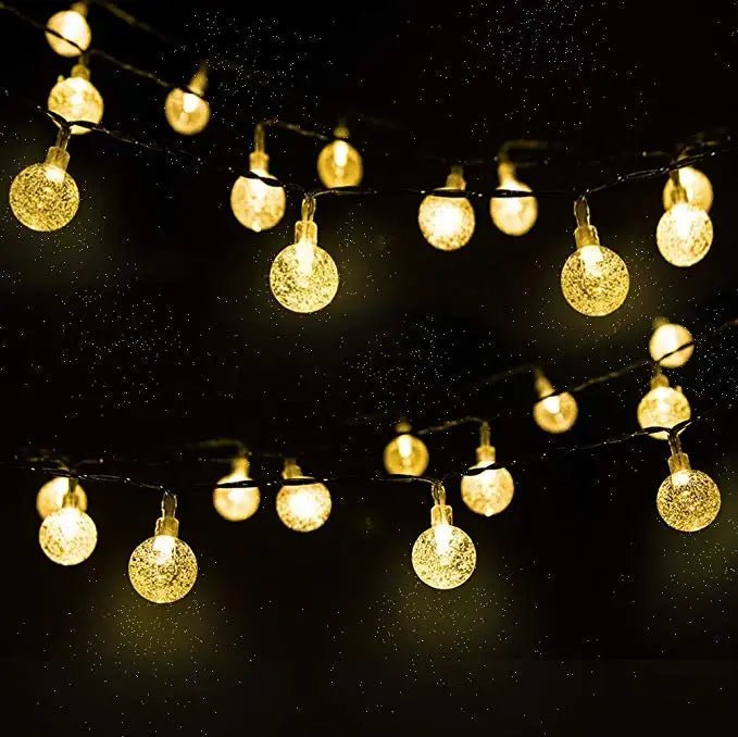 Solar Twinkle LED String Lights, 30ft, IP65, Outdoor