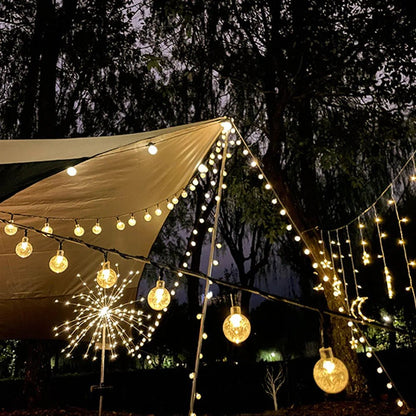 Solar Twinkle LED String Lights, 30ft, IP65, Outdoor