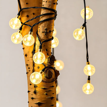 Solar Twinkle LED String Lights, 30ft, IP65, Outdoor