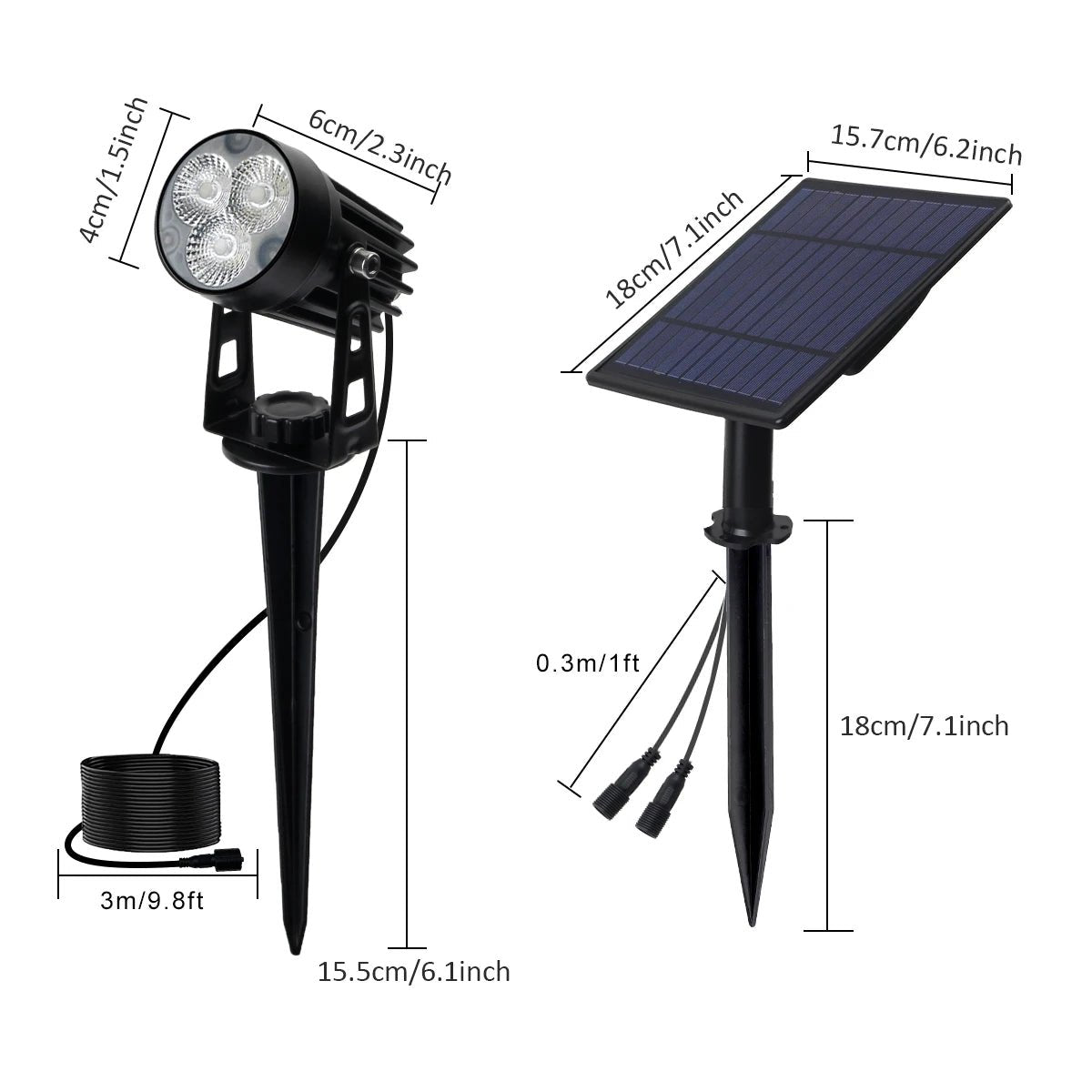 Solar Spotlights 5-Piece Set Ground Stake Pathway Lights