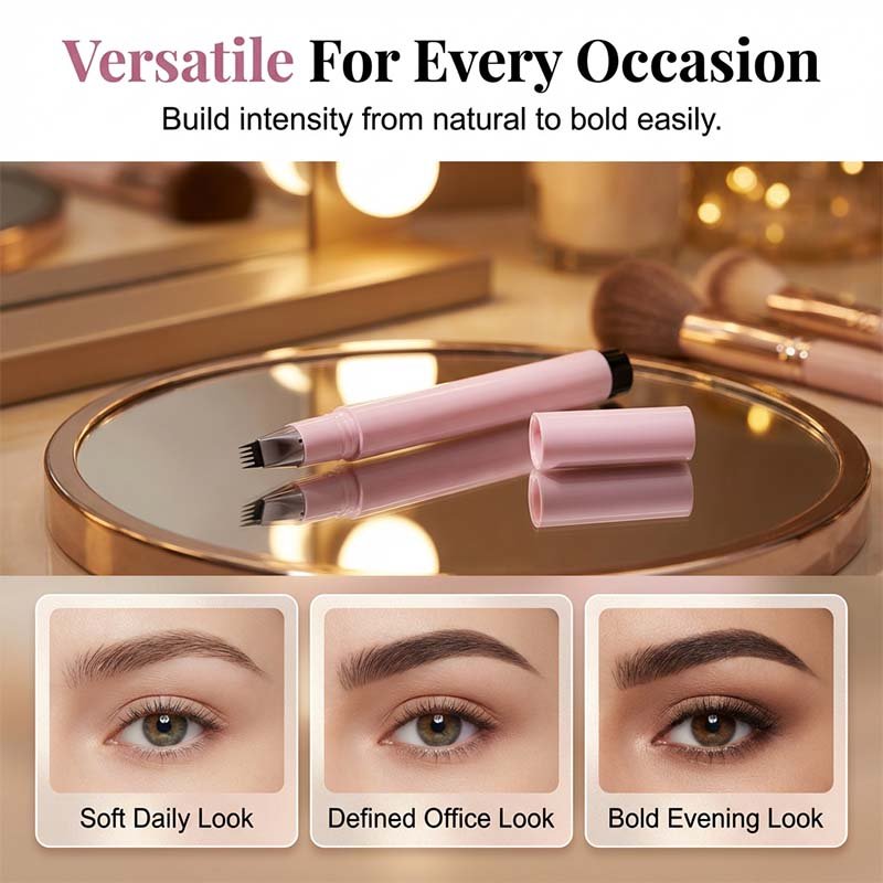 Liquid Eyebrow Pen, Smudge-Proof, Beginner-Friendly, For Brows