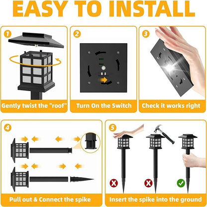 LED Pathway Lantern, Solar Automatic, Outdoor Light