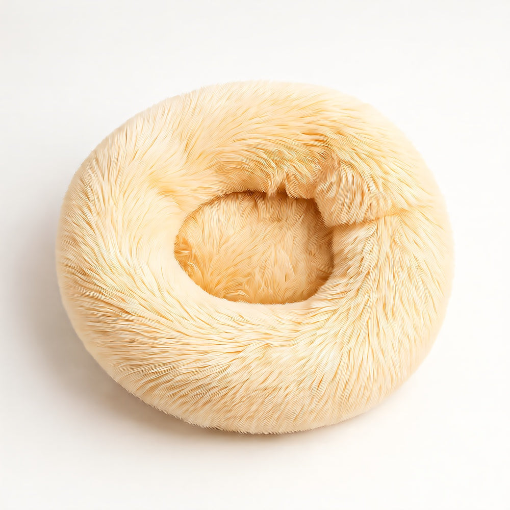 Cloud Donut Dog Bed, Anti-Anxiety, Vegan Fur, Calming