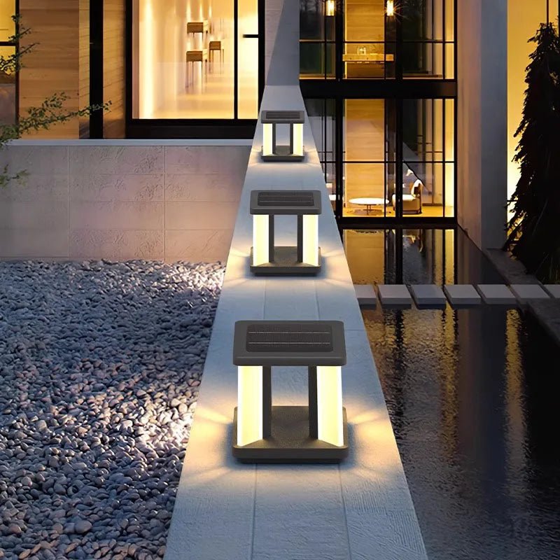 Solar Post Lamp LED Dusk-to-Dawn Waterproof Outdoor