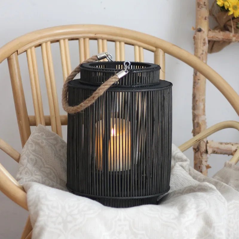 Imitation Bamboo LED Flameless Candle Lantern, Indoor Outdoor