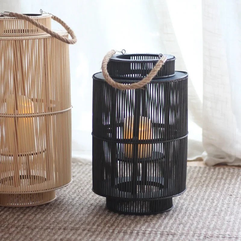 Imitation Bamboo LED Flameless Candle Lantern, Indoor Outdoor