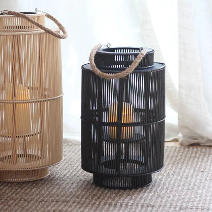 Imitation Bamboo LED Flameless Candle Lantern, Indoor Outdoor