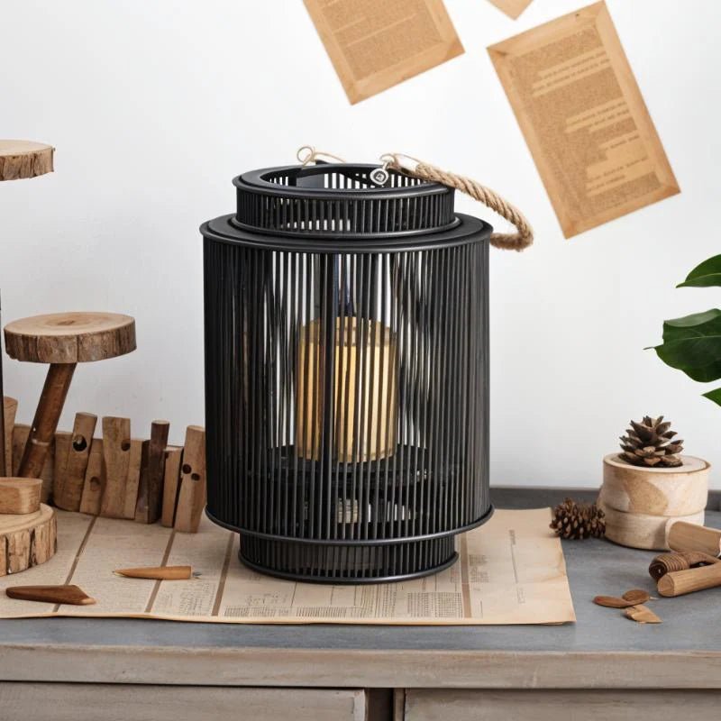 Imitation Bamboo LED Flameless Candle Lantern, Indoor Outdoor