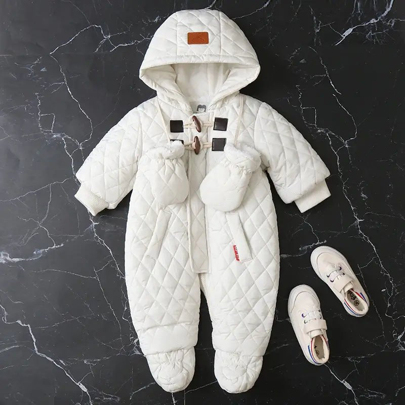 Baby Jumpsuit Velour Fleece Lined Winter Warm
