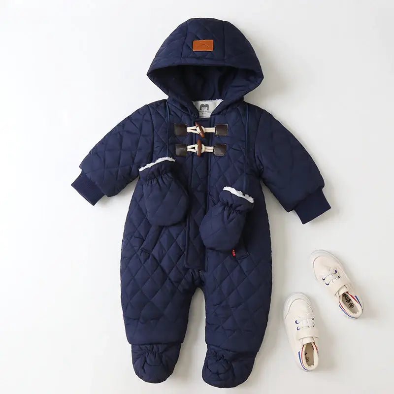 Baby Jumpsuit Velour Fleece Lined Winter Warm