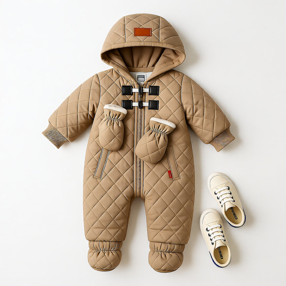 Baby Jumpsuit Velour Fleece Lined Winter Warm