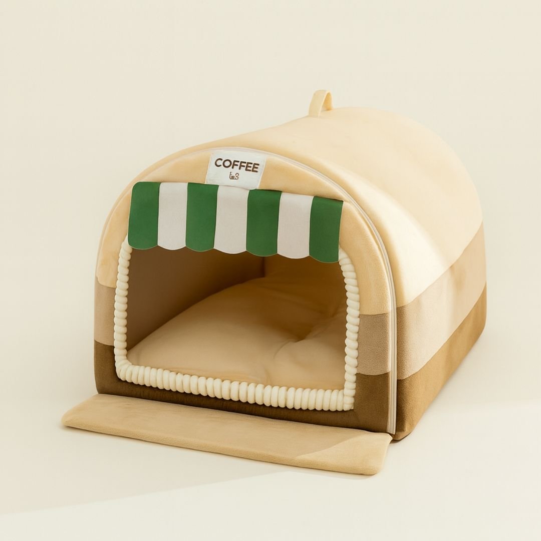 Hippie Painted Pet House Curved Cozy Plush Bed for Dogs